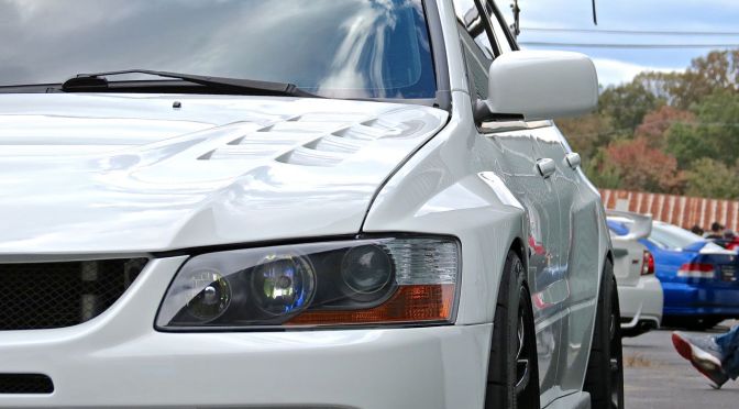 Stanced Mitsubishi Lancer Evo at First Class Fitment