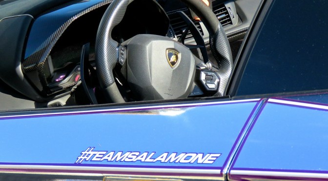 Team Salamone’s Lamborghini Aventador SV Roadster with Chrome / Purple TRON Wrap